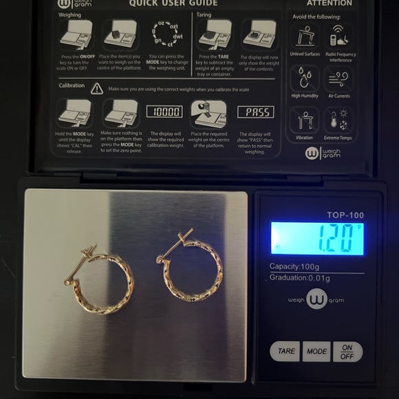 14k Solid Gold Twist Hoop Earrings - Picture 15 of 15